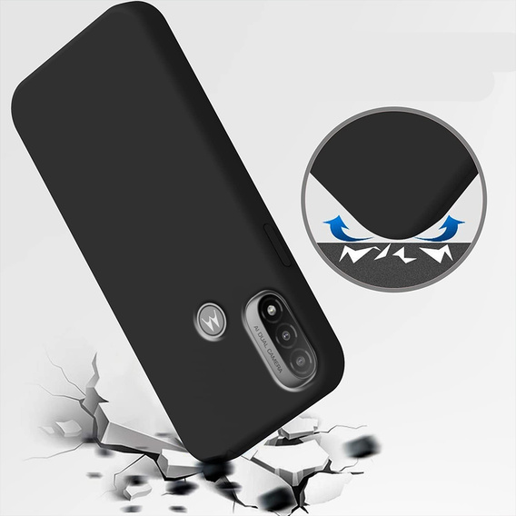 Θήκη για Motorola Moto E40/E30/E20, Silicone Lite, μαύρη
