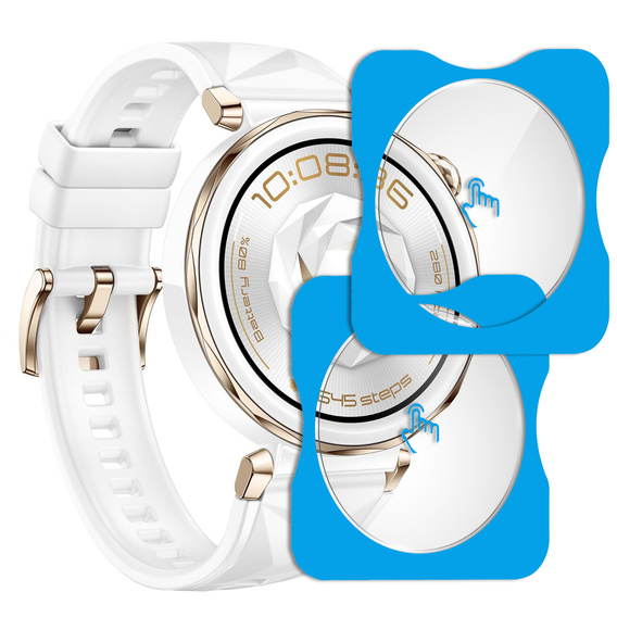 2x ERBORD μετριασμένο γυαλί για Huawei Watch GT 5 Pro 42mm, με πλαίσιο τοποθέτησης