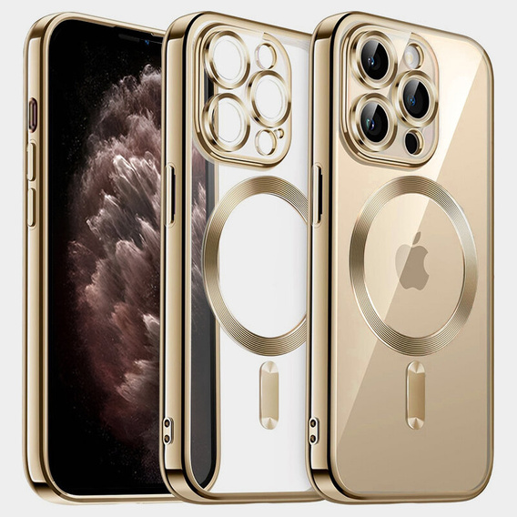 Θήκη για iPhone 11 Pro, Electro MagSafe, χρυσή + Γυαλί για την οθόνη