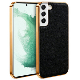 Θήκη για Samsung Galaxy S22+ Plus, Cowhide Leather, μαύρη
