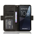 Θήκη με πτερύγιο για Sony Xperia 10 VI, Card Slot, μαύρη