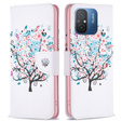 Θήκη με πτερύγιο για Xiaomi Redmi 12C, Wallet, colorful tree, λευκή