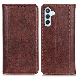 Θήκη για Samsung Galaxy A35 5G, Wallet Litchi Leather, καφέ