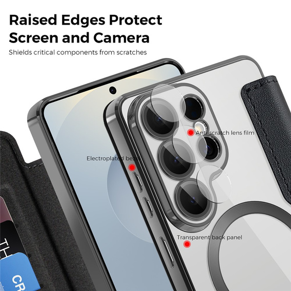 Θήκη με πτυσσόμενο καπάκι RFID Wallet MagSafe με προστασία κάμερας για Samsung Galaxy S26 Ultra