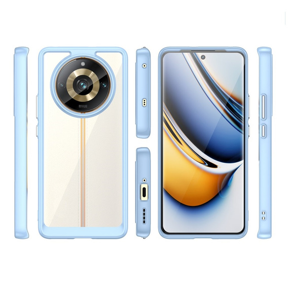 Θήκη για Realme 11 Pro 5G / 11 Pro+ 5G, Fusion Hybrid, διαφανής / μπλε