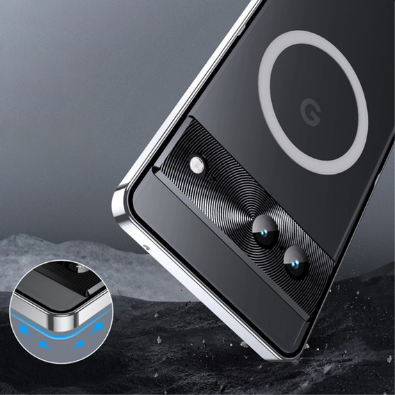 θήκη προστασίας κάμερας για το Google Pixel 8, CamShield MagSafe, διαφανές / ασημί