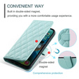 θήκη πτερύγιο για Samsung Galaxy S25 FE, Rhombus Crossbody Leather, πράσινη