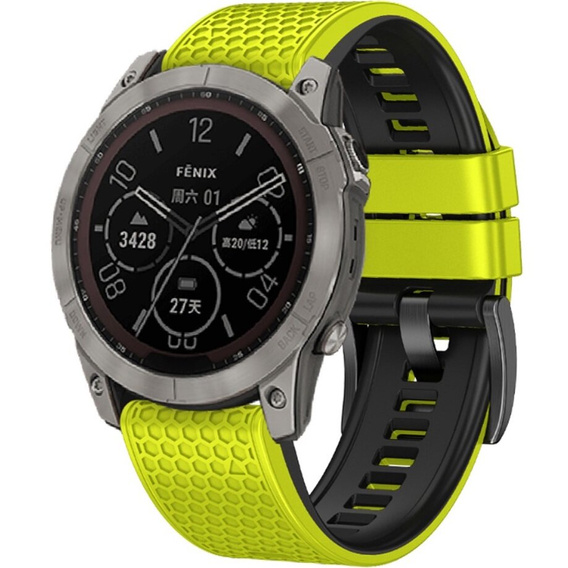 Λουράκι σιλικόνης για Garmin Fenix 7 / Forerunner 965 / 955 / 945 / 935, κίτρινη / Μαύρο 