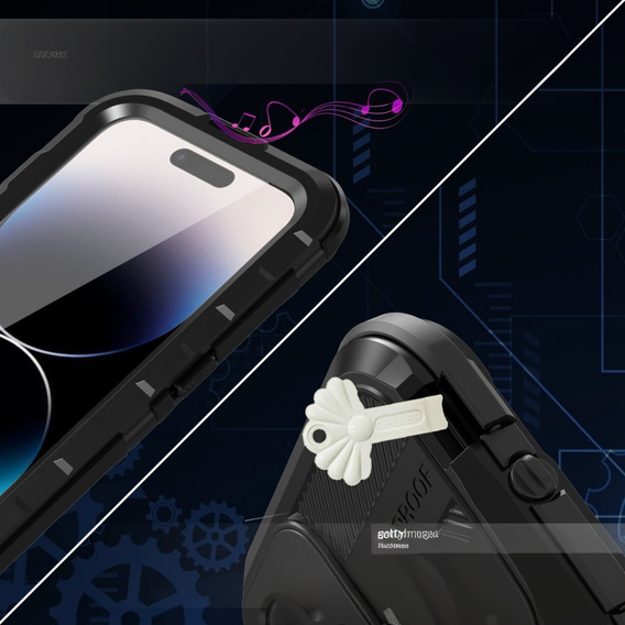 Αδιάβροχη θήκη IP68 για iPhone 14 Pro, SHELLBOX MagSafe, μαύρη