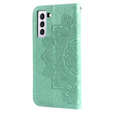 Θήκη με πτερύγιο για Samsung Galaxy S21 FE, Mandala, πράσινη