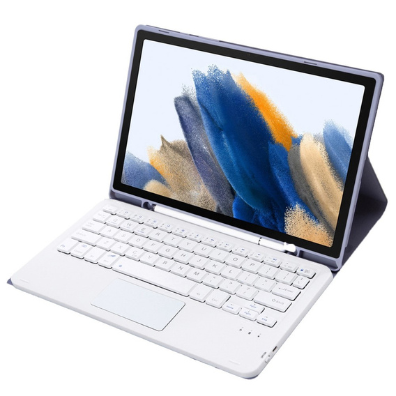 Θήκη + πληκτρολόγιο Samsung Galaxy Tab A8 10.5 X200 / X205, Touchpad, μωβ
