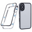θήκη για το iPhone 16, Magnetic Dual Glass, ασημένια