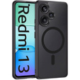 Θήκη για Xiaomi Redmi 13 4G, για MagSafe, ERBORD Μatt Case, μαύρη + Γυαλί οθόνης