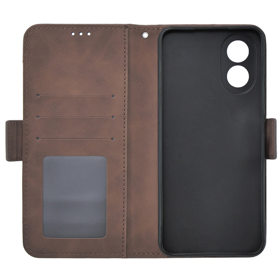 Θήκη με πτερύγιο για Oppo A38 4G / Oppo A18 4G, Card Slot, καφέ