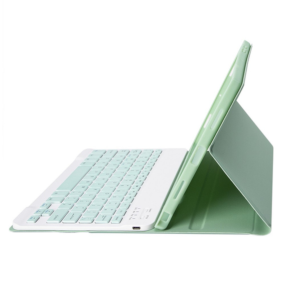 Θήκη + πληκτρολόγιο Samsung Galaxy Tab S9, Leather Pen Slot, ανοιχτή πράσινη