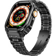 Ατσάλινο βραχιόλι με θήκη για Apple Watch 7/8/9 45MM, Μαύρο