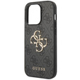 GUESS Θήκη για iPhone 15 Pro Max, 4G Big Metal Logo, γκρι