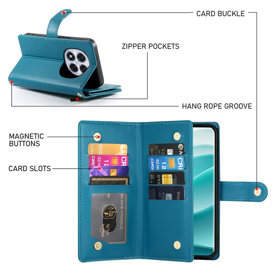 Θήκη με πτυσσόμενο κάλυμμα και τσέπη με φερμουάρ για Xiaomi Redmi Note 15 Pro Plus 5G