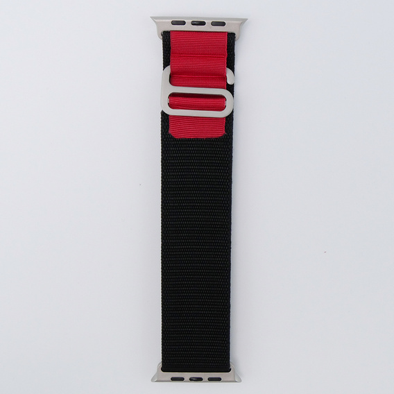 Λουράκι νάιλον για Apple Watch 1/2/3/4/5/6/7/8/SE/ULTRA 42/44/45/49mm, μαύρη / κόκκινη 