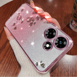 Θήκη για Infinix Hot 30i, Glitter Flower, ροζ rose gold