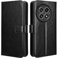 Θήκη με πτερύγιο για OnePlus 13, Crazy Horse Wallet, μαύρη