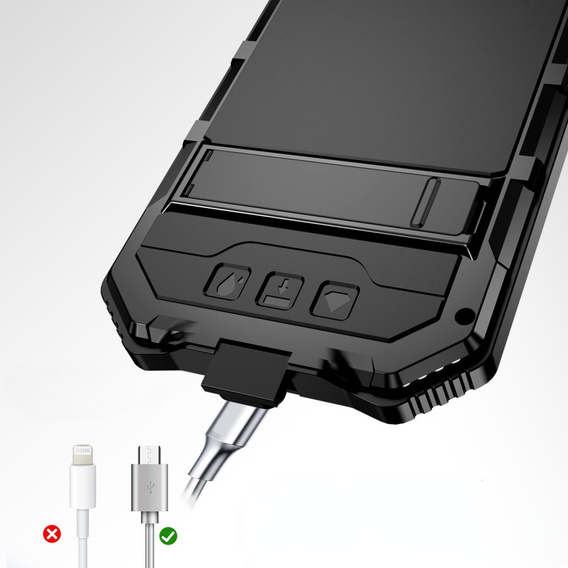 Θωρακισμένη θήκη για iPhone 16E, R-JUST, μαύρη