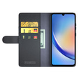 θήκη με πτερύγιο για Samsung Galaxy A35 5G, Split Leather, μαύρη