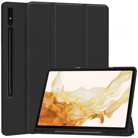 Θήκη για Samsung Galaxy Tab S10+ Plus, Smartcase με χώρο για γραφίδα, μαύρη