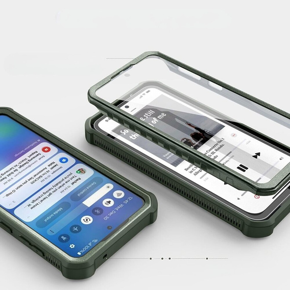 Θωρακισμένη θήκη για Samsung Galaxy S23 FE, Dexnor Full Body (Two Frames), πράσινη