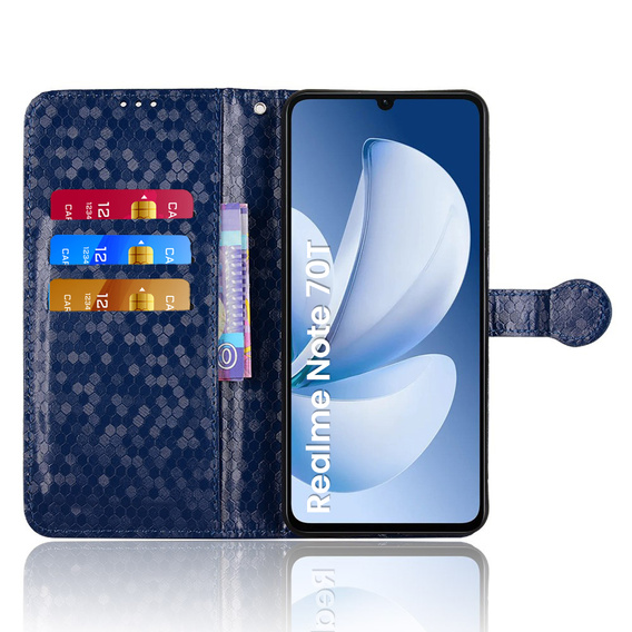 θήκη πτερύγιο για Realme Note 70T 4G, Wallet Rhombus, μπλε