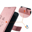 Θήκη με πτερύγιο για Motorola Moto E14, Butterfly, ροζ rose gold