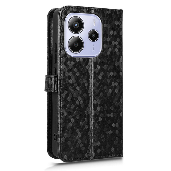 θήκη πτερύγιο για Xiaomi Redmi Note 14 4G, Wallet Rhombus, μαύρη