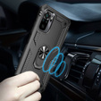 θωρακισμένη θήκη για Xiaomi Redmi Note 10/10S, Nox Case Ring, μαύρη