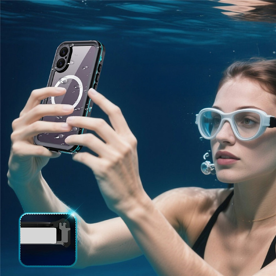 Θήκη για iPhone 17, αδιάβροχη IP68, SHELLBOX MagSafe, μπλε