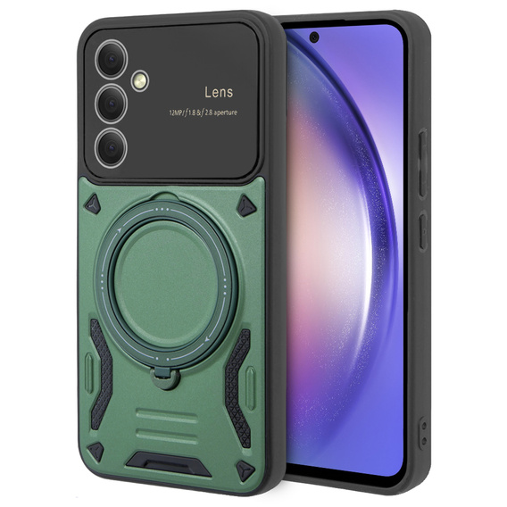 Θωρακισμένη θήκη για Samsung Galaxy A54 5G, CamShield MagSafe, πράσινη