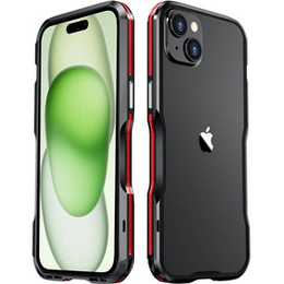 Θήκη LUPHIE για iPhone 15 Plus, Armor Bumper, μαύρο / κόκκινο