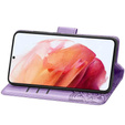 Θήκη με πτερύγιο για Oppo Reno 12, Butterfly, μωβ