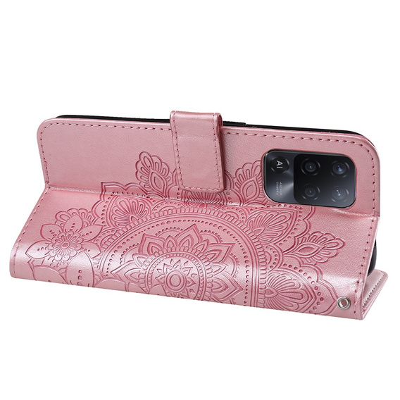 Θήκη με πτερύγιο για Oppo Reno5 Z / A94 / A95 5G, Mandala, ροζ rose gold