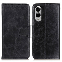Θήκη με πτερύγιο για Samsung Galaxy S25 Edge, Crazy Horse Wallet, μαύρη