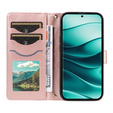 θήκη πτερύγιο για Xiaomi Redmi Note 14 Pro 5G / Xiaomi Redmi Note 14 Pro+ 5G / Xiaomi Poco X7 5G, Rhombus Crossbody Leather, ροζ rose gold