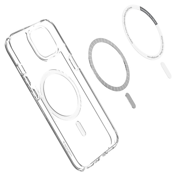 Θήκη MagSafe Spigen για iPhone 13 Mini, Ultra Hybrid, λευκή + Μετριασμένο γυαλί 9H