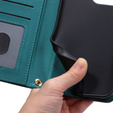 θήκη πτερύγιο για Xiaomi Redmi Note 13 Pro 4G / Xiaomi Redmi Note 14S / Xiaomi Poco M6 Pro 4G, Rhombus Crossbody Leather, σκούρα πράσινη