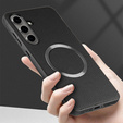 Θήκη για Samsung Galaxy S24 FE, Leather Hybrid MagSafe, μαύρη
