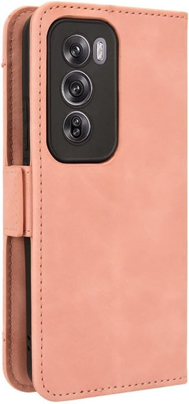 Θήκη με πτερύγιο για Oppo Reno 12 Pro, Card Slot, ροζ