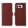 Θήκη με πτερύγιο για T Phone 3 5G, Crazy Horse Wallet, καφέ