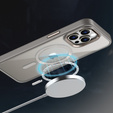 Θήκη για iPhone 16 Pro Max, για MagSafe, ERBORD Μatt Case, διαφανές / τιτάνιο + Γυαλί οθόνης
