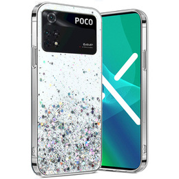 Θήκη για Xiaomi Poco M4 Pro 4G, Glittery, ασημένια