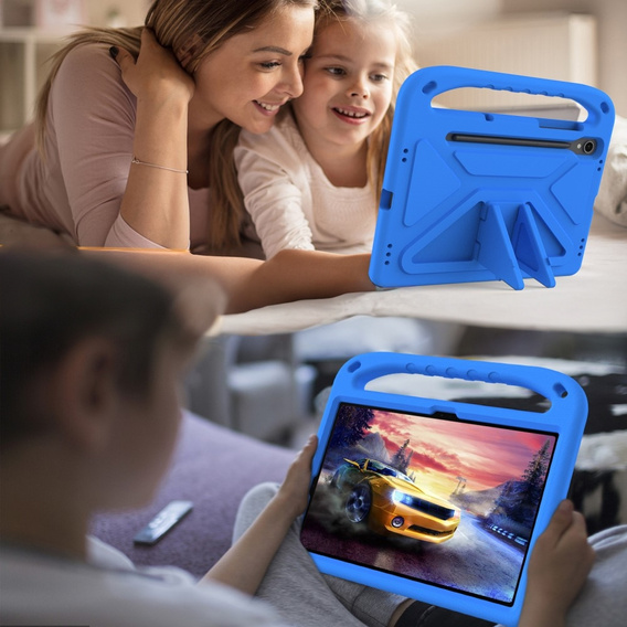 θήκη για παιδιά για Samsung Galaxy Tab S10 Lite / S10 FE / S9 FE, με λαβή, μπλε