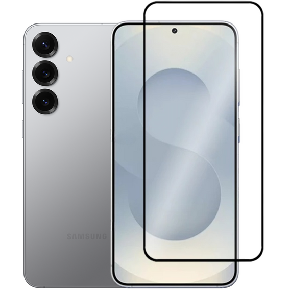 Μετριασμένο γυαλί 3D για Samsung Galaxy S25, μαύρο πλαίσιο