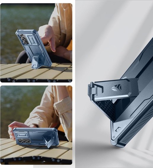 Θωρακισμένη θήκη για Samsung Galaxy S24 FE, Dexnor Full Body (Two Frames), σκούρο μπλε